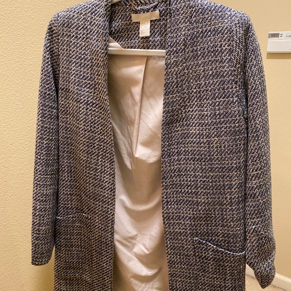 Like-New Long Tweed-Style H&M Blazer